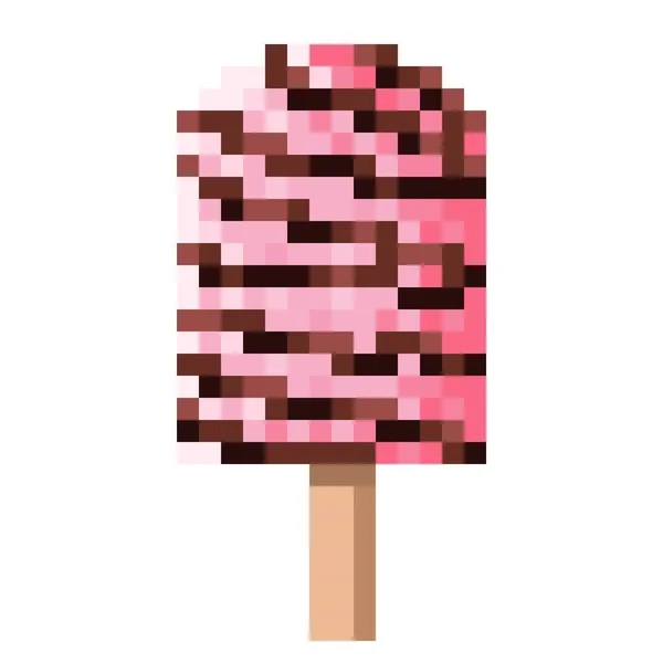 Ice Cream Sticks Pixel Art Vector Illustration — 스톡 벡터