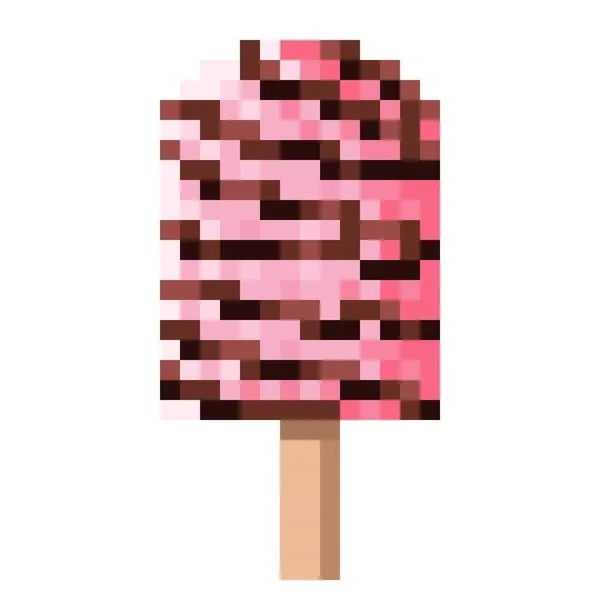 Ice Cream Sticks Pixel Art Vector Illustration — Vector de stock