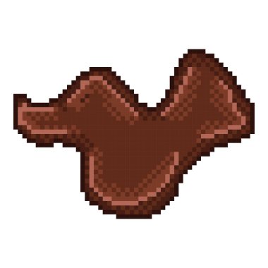 Shape chocolate pixel art. Vector illustration.