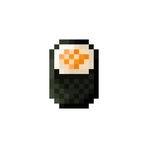 Salmon Sushi Pixel Art Vector Illustration —  Vetores de Stock