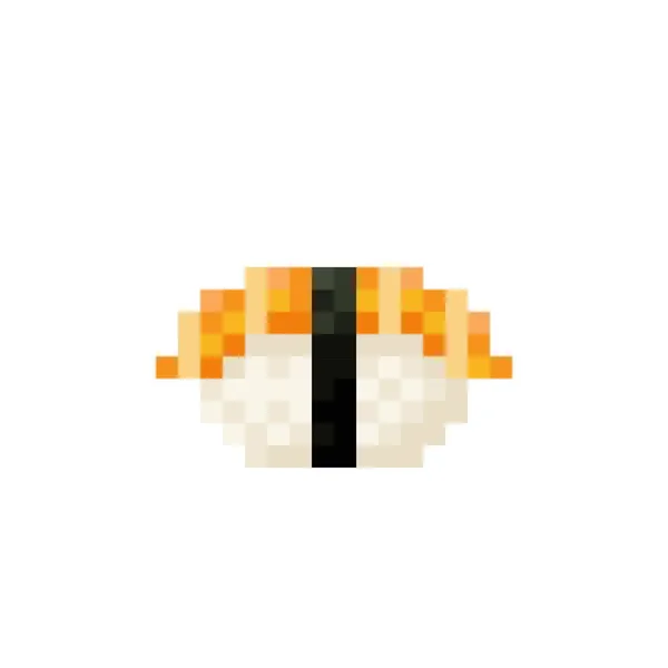 Salmon Sushi Pixel Art Vector Illustration — Stockvektor