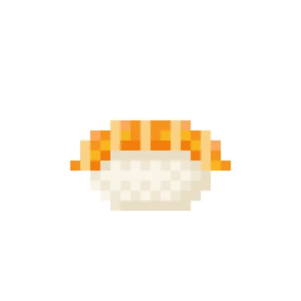 Salmon Sushi Pixel Art Vector Illustration — Stock Vector