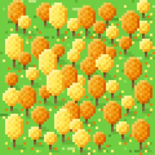 Ліс Осінньому Піксельному Мистецтві Векторне Зображення — стоковий вектор
