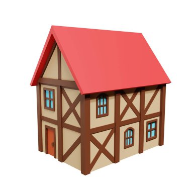 Fantasy house medieval. 3d rendering.