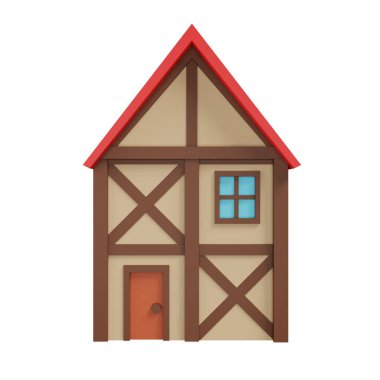 Fantasy house medieval. 3d rendering.