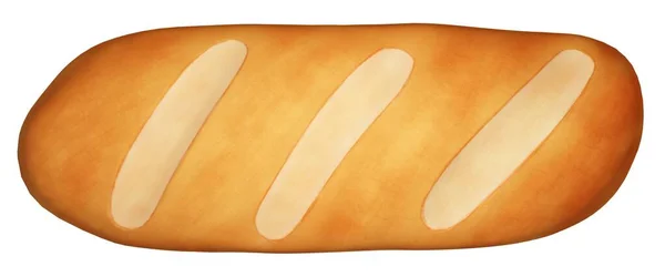 Loaf Bread Paint Rendering — Foto Stock