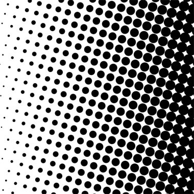 Beyaz ve siyah daireler, yarım ton eğimli arkaplan. Vektör illüstrasyonu.
