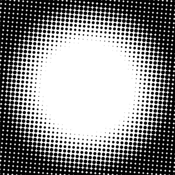 White and black circles, gradient halftone background. Vector illustration.