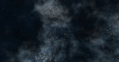 Nebula arkaplanı. Evrendeki galaksi. 3d oluşturma.