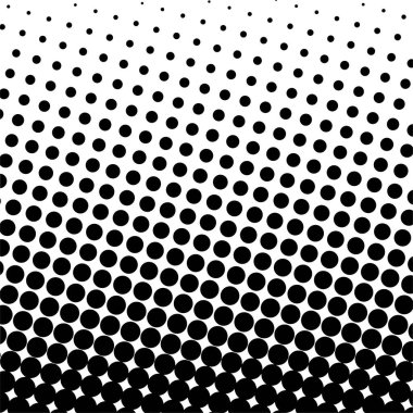 Beyaz ve siyah daireler, yarım ton eğimli arkaplan. Vektör illüstrasyonu.
