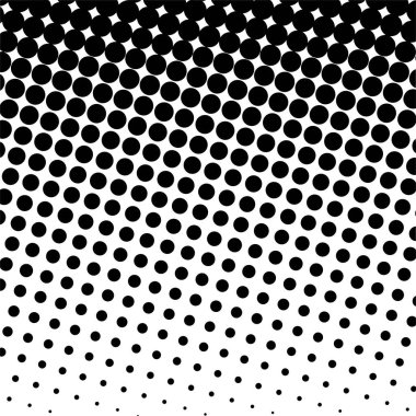 Beyaz ve siyah daireler, yarım ton eğimli arkaplan. Vektör illüstrasyonu.