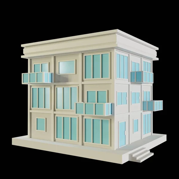 White House Modern Style Floor Model Architecture Made Paper Low — Stockfoto