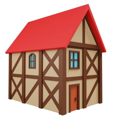 Fantasy house medieval. 3d rendering.