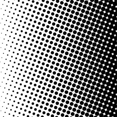 Beyaz ve siyah daireler, yarım ton eğimli arkaplan. Vektör illüstrasyonu.