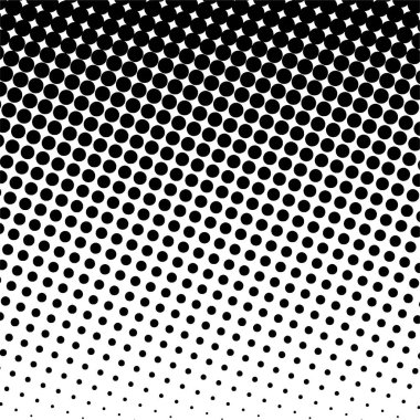 Beyaz ve siyah daireler, yarım ton eğimli arkaplan. Vektör illüstrasyonu.