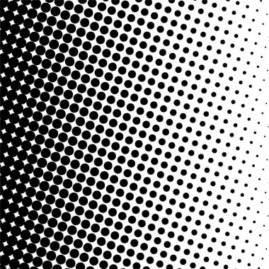 Beyaz ve siyah daireler, yarım ton eğimli arkaplan. Vektör illüstrasyonu.