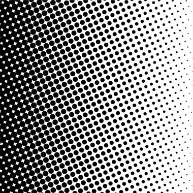 Beyaz ve siyah daireler, yarım ton eğimli arkaplan. Vektör illüstrasyonu.