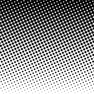 Beyaz ve siyah daireler, yarım ton eğimli arkaplan. Vektör illüstrasyonu.