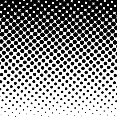 Beyaz ve siyah daireler, yarım ton eğimli arkaplan. Vektör illüstrasyonu.