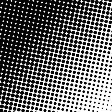 Beyaz ve siyah daireler, yarım ton eğimli arkaplan. Vektör illüstrasyonu.