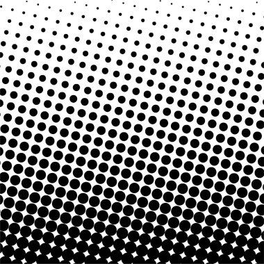 Beyaz ve siyah daireler, yarım ton eğimli arkaplan. Vektör illüstrasyonu.