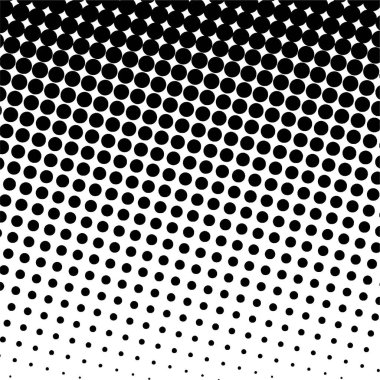 Beyaz ve siyah daireler, yarım ton eğimli arkaplan. Vektör illüstrasyonu.