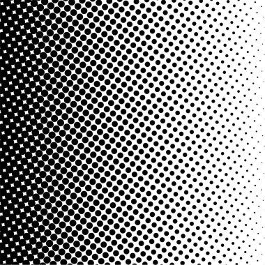 Beyaz ve siyah daireler, yarım ton eğimli arkaplan. Vektör illüstrasyonu.