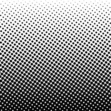 Beyaz ve siyah daireler, yarım ton eğimli arkaplan. Vektör illüstrasyonu.