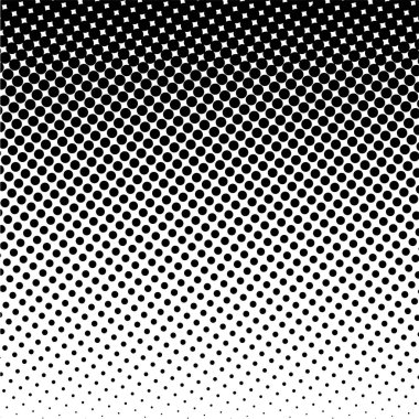 Beyaz ve siyah daireler, yarım ton eğimli arkaplan. Vektör illüstrasyonu.