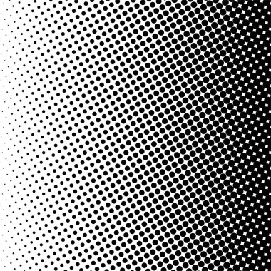 Beyaz ve siyah daireler, yarım ton eğimli arkaplan. Vektör illüstrasyonu.