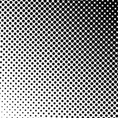 Beyaz ve siyah daireler, yarım ton eğimli arkaplan. Vektör illüstrasyonu.