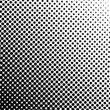 Beyaz ve siyah daireler, yarım ton eğimli arkaplan. Vektör illüstrasyonu.