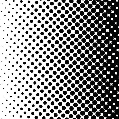 Beyaz ve siyah daireler, yarım ton eğimli arkaplan. Vektör illüstrasyonu.