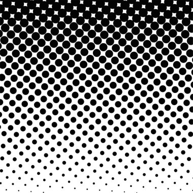Beyaz ve siyah daireler, yarım ton eğimli arkaplan. Vektör illüstrasyonu.