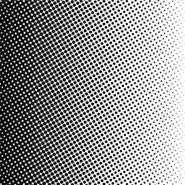 Beyaz ve siyah daireler, yarım ton eğimli arkaplan. Vektör illüstrasyonu.