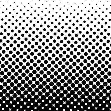 Beyaz ve siyah daireler, yarım ton eğimli arkaplan. Vektör illüstrasyonu.