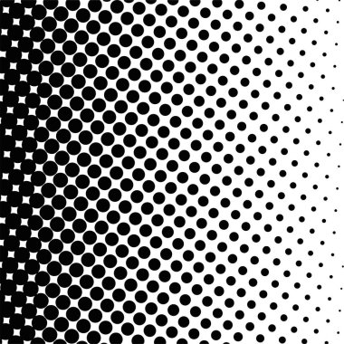 Beyaz ve siyah daireler, yarım ton eğimli arkaplan. Vektör illüstrasyonu.