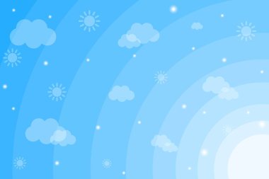 Blue sky and stars gradient background. Vector illustration.