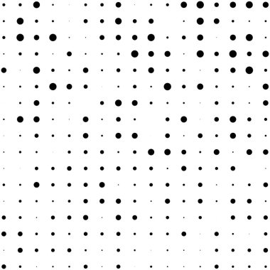 Siyah benekler rastgele desenli arkaplan çizer. Soyut yarım ton. Vektör illüstrasyonu.