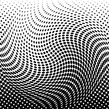 Beyaz ve siyah daireler, yarım ton eğimli arkaplan. Vektör illüstrasyonu.