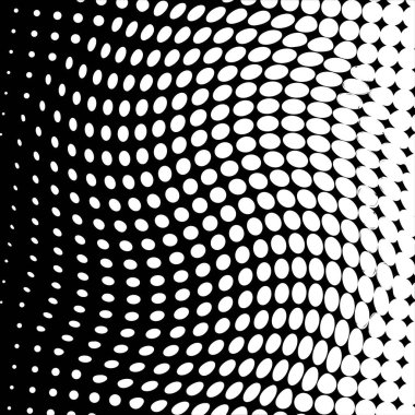 Beyaz ve siyah daireler, yarım ton eğimli arkaplan. Vektör illüstrasyonu.