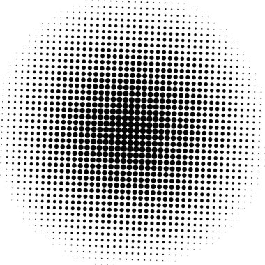 Beyaz ve siyah daireler, yarım ton eğimli arkaplan. Vektör illüstrasyonu.