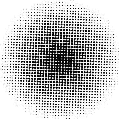 Beyaz ve siyah daireler, yarım ton eğimli arkaplan. Vektör illüstrasyonu.