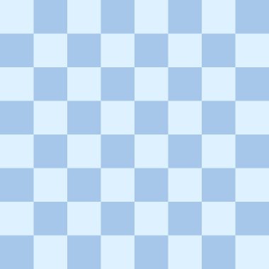 Blue checkerboard pattern background.
