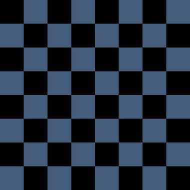 Black and blue checkerboard pattern background.