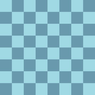 Blue checkerboard pattern background.