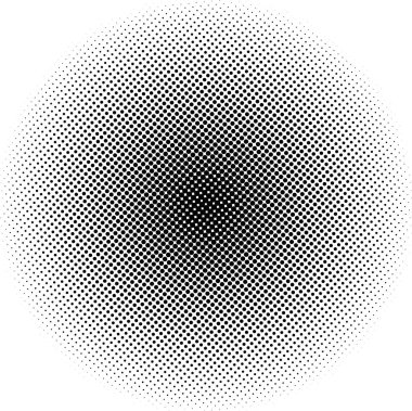 Beyaz ve siyah daireler, yarım ton eğimli arkaplan. Vektör illüstrasyonu.