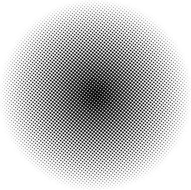 Beyaz ve siyah daireler, yarım ton eğimli arkaplan. Vektör illüstrasyonu.