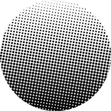 Beyaz ve siyah daireler, yarım ton eğimli arkaplan. Vektör illüstrasyonu.