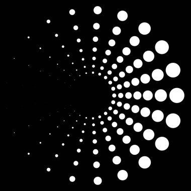 Dot circle logo halftone background. Vector illustration.